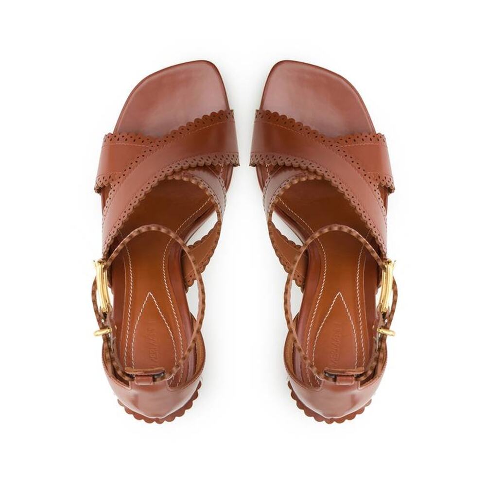 Zimmermann Eddie 85 Cylinder Heel Sandals in Pecan 38 - Picture 2 of 3